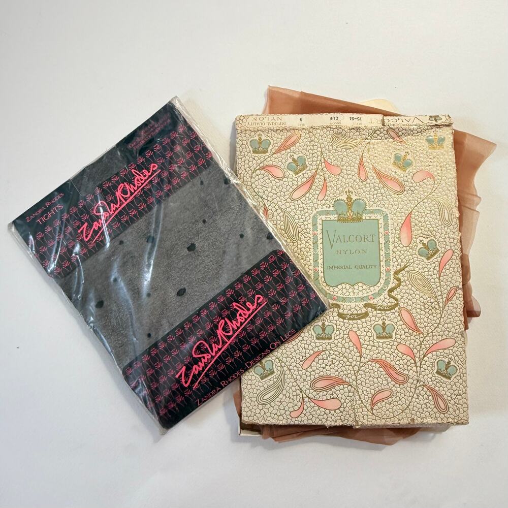 VTG 50s PinUp  Nylon Evita Stockings Lot Zandra Rhodes PantyHose Deadstock  NOS